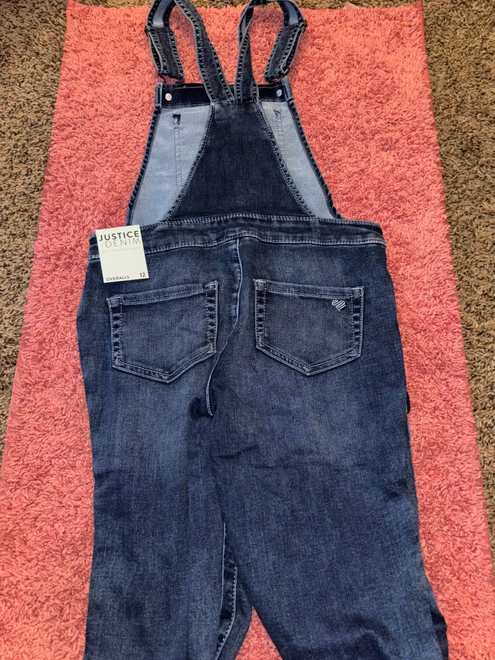 Justice Dark Blue Denim Overalls